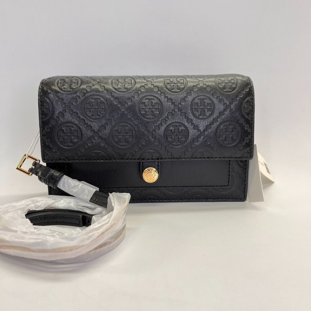 Tory Burch Black Embossed Crossbody Bag